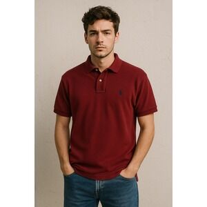 Vintage‎ Polo by Ralph Lauren Classic Fit Burgundy Polo Shirt Mens Small 90s Y2K
